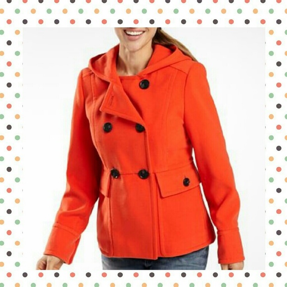 A.n.a. Orange Hooded Peacoat! Worn for 10 mins!