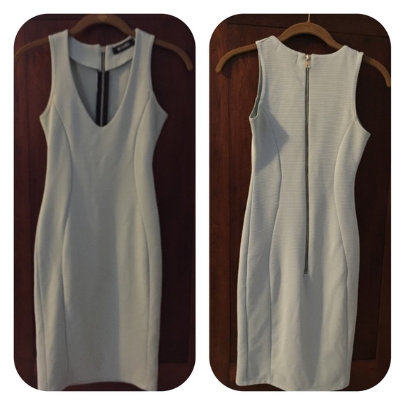 Baby blue simple sexy bodycon dress. XS.