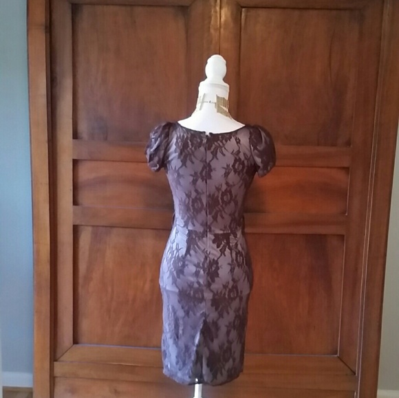 Mango brown lace overlay dress. Size small. NWT! - Picture 2 of 3