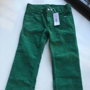 BRAND NEW W/TAGS - Jacadi green corduroys kids 5