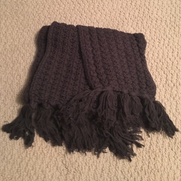 GAP scarf grey sweater like material with fringe.