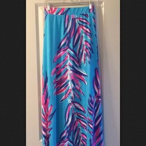 Nola Maxi Skirt Searulean Blue Sea Spray