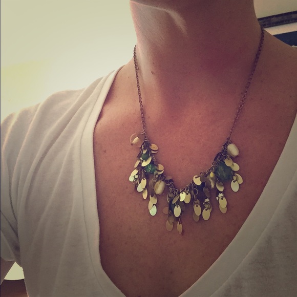 Beautiful gold and green necklace