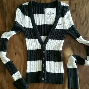 Hollister Brown and white cardigan M