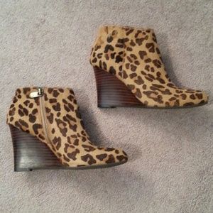 Adrienne Vittadini Leopard Wedge Bootie