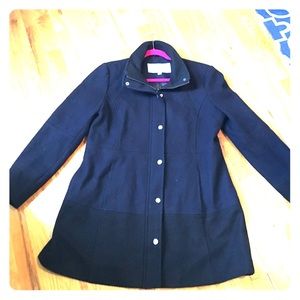 XL JESSICA SIMPSON COLORBLOCK PEACOAT- NAVY/BLACK