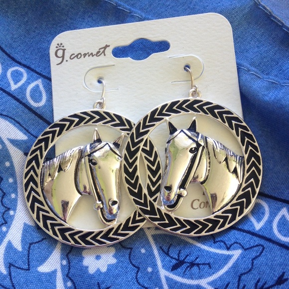 Horse head concho earrings