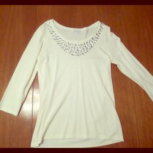 Cream embellished blouse