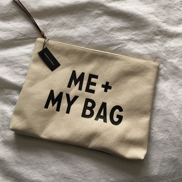 Banana Republic canvas clutch NWT