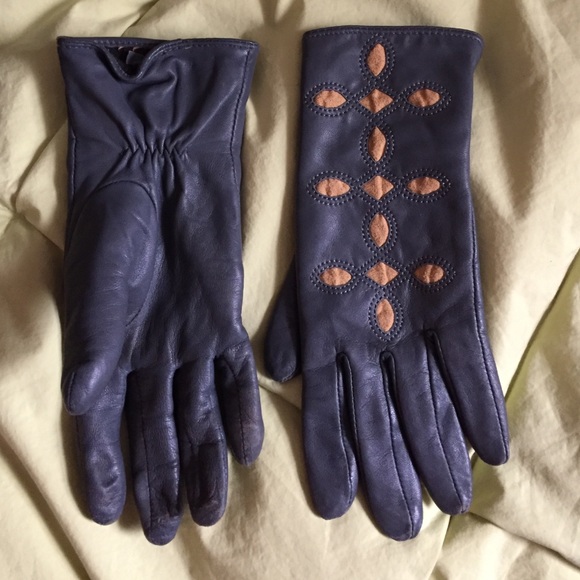 Merona Leather gray & tan accent driving gloves