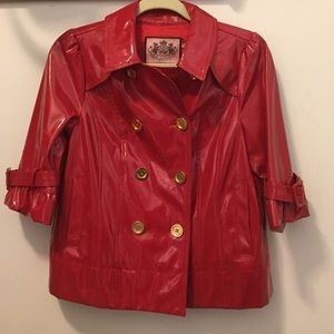 ♦️SOLD♦️Juicy Couture Red Patent Rain Jacket