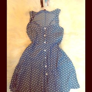 Lulu's denim polka dot dress