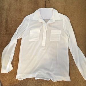 White sheer blouse. Size large