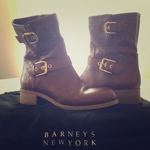 Barneys New York™ Laser-cut Leather Boots Size 8