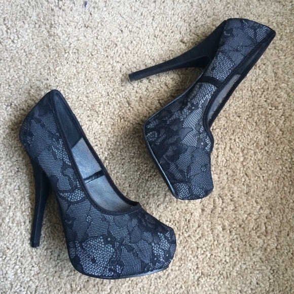 Call It Spring Duddleston Heels Black Lace