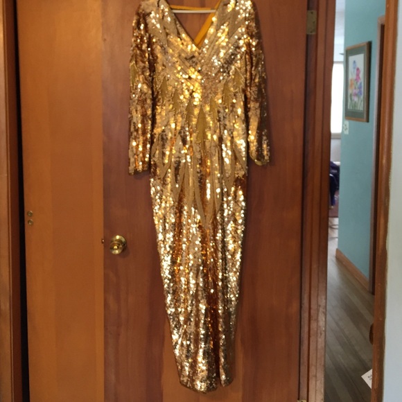 Vintage Gold Sequin & beaded dress