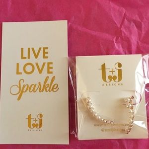 T&J Designs Gold Plated Pearl Crawlers