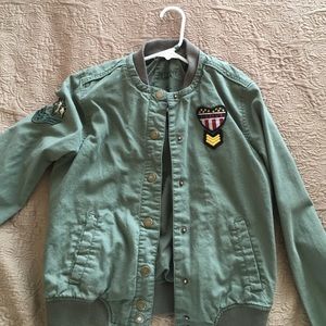 Army green bomber jacket
