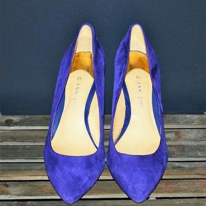Gianni Bini:  blue suede wedge