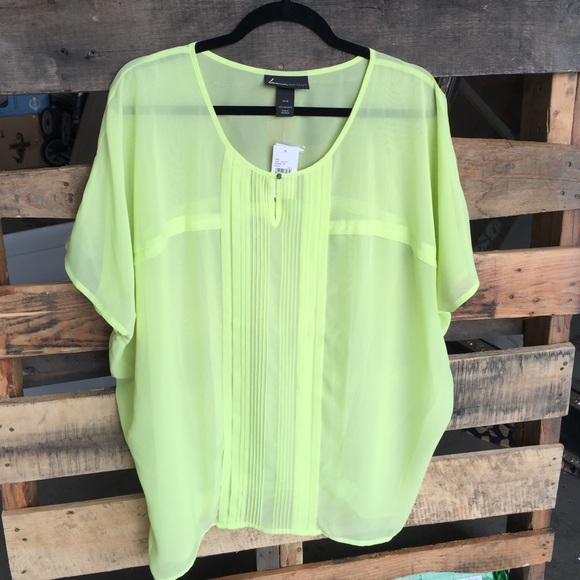Neon yellow Lane Bryant 100% Polyester top