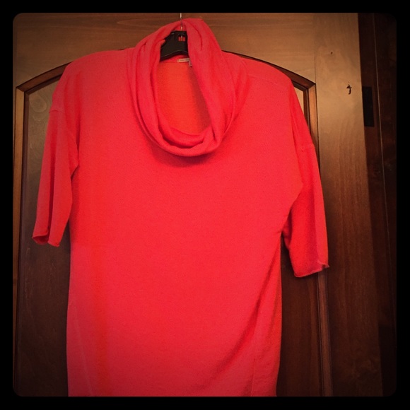 Gap bright coral cowl neck sweatshirt sweater