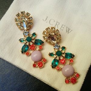J. Crew sparkly colorful statement earings
