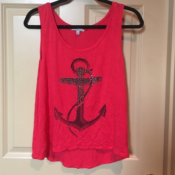 Red anchor tank top