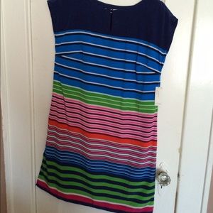 Multi colored stripe shift dress!