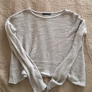 Oatmeal crop knit sweater