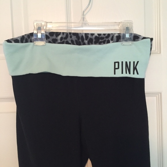 VS Pink Flare Yoga Pant Teal and Cheeta