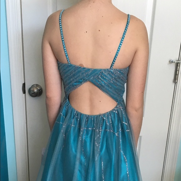 Turquoise Prom Dress - Picture 2 of 3