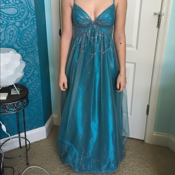 Turquoise Prom Dress - Picture 3 of 3