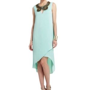 Bcbg Hi-lo dress with jeweled neckline