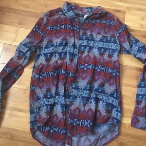 tribal print flannel