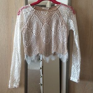 NWT White Lace Crop