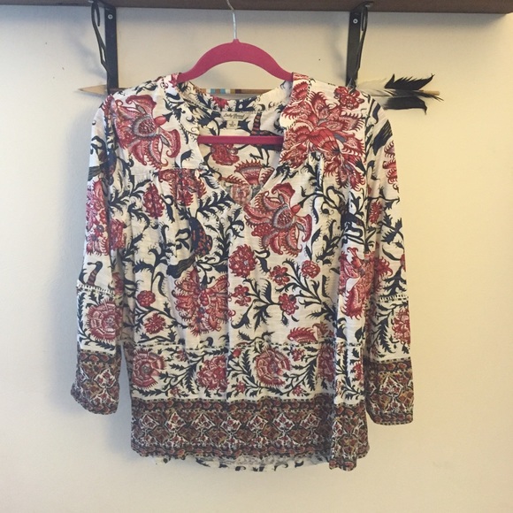 Reserved ✨ Lucky Brand Floral Top block print - Picture 2 of 4