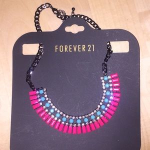 New pink & blue bibb necklace