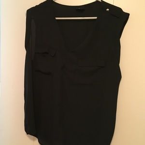 Black dress tank top with V-neck
