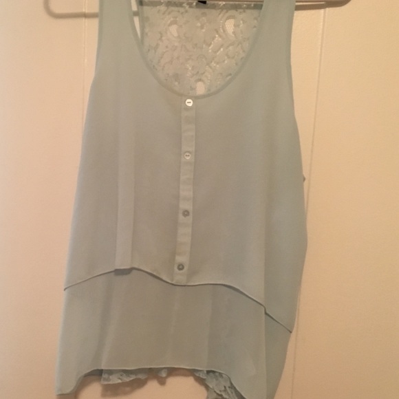 Light blue flowy H&M sheet top