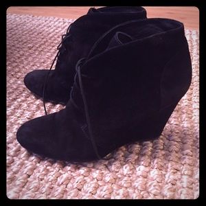 Via Spiga Suede Wedge Booties 7.5