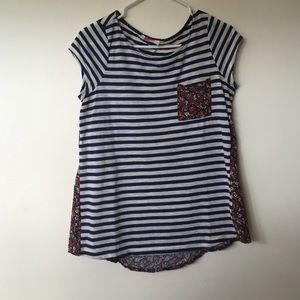 Floral and striped tee