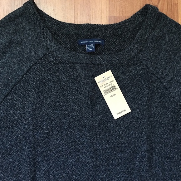 AMERICAN EAGLE | Grey Long Hi-Lo Hem Long Sleeve Sweater NWT - Picture 2 of 4