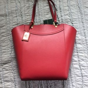 Lexington Tote in Fall Red by Ralph Lauren
