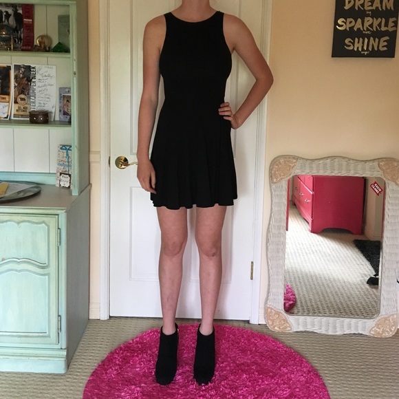 Black dress with crossed back