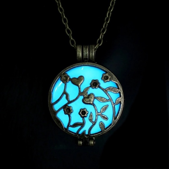 Enchanted glow in the dark flower locket