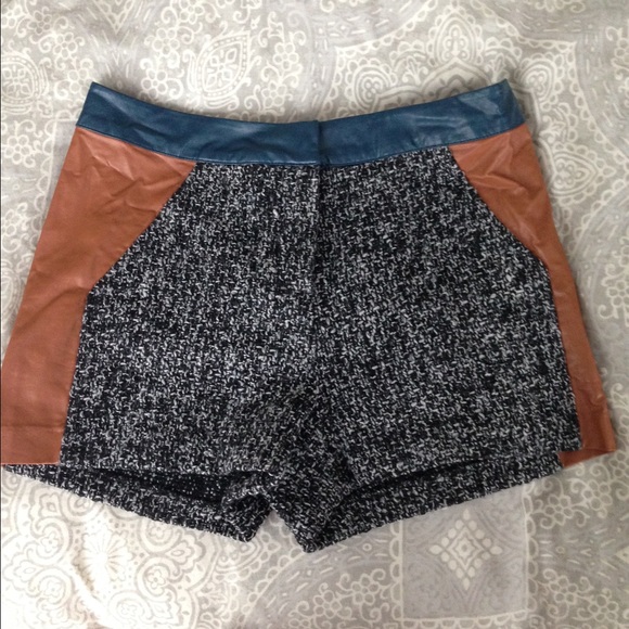 Leather and Tweed Fall Shorts