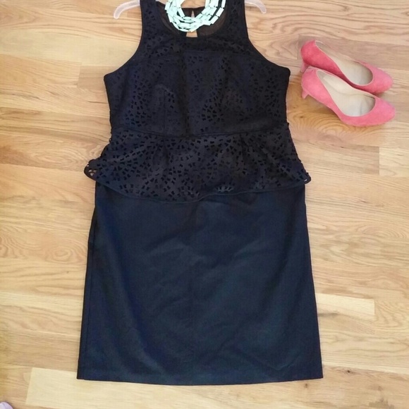 Lane Bryant Laser Cut Black Dress NWT