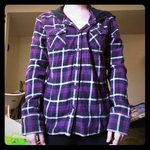 Vans "Off the Wall" purple and black flannel