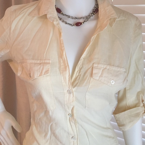 James Perse Butter/Cream button down 2/4 - Picture 1 of 5