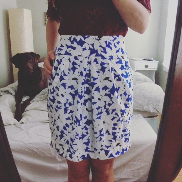 Anthropologie High Waisted Print Pocket Skirt